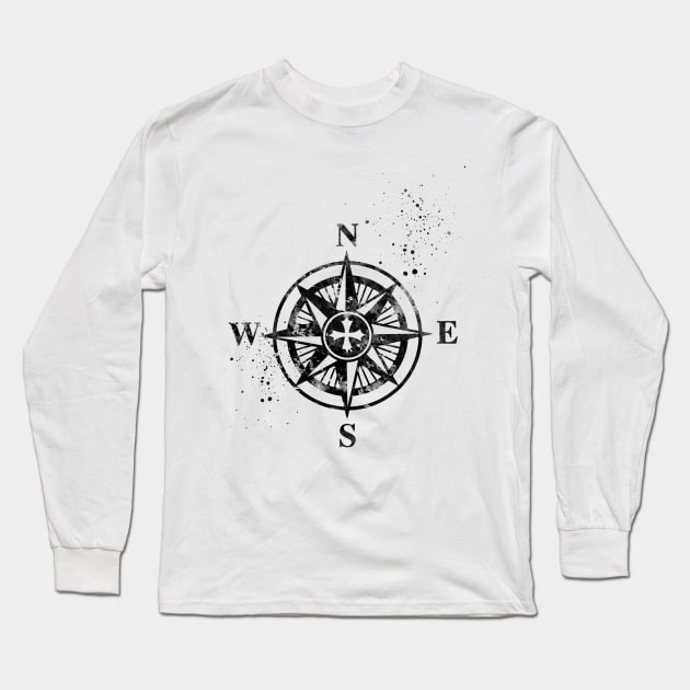 Compass Long Sleeve T-Shirt by erzebeth